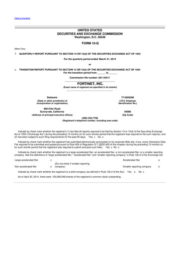 Thumbnail Fortinet 10-Q Quarterly Report FY2014 