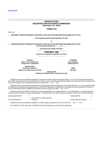 Thumbnail Fortinet 10-Q Quarterly Report FY2014 