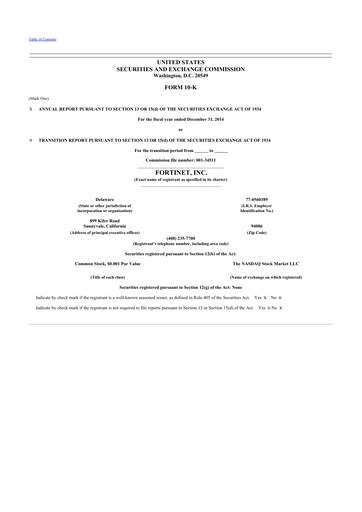 Thumbnail Fortinet 10-K Annual Report 2014