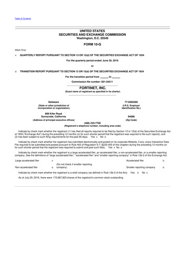 Thumbnail Fortinet 10-Q Quarterly Report FY2016 