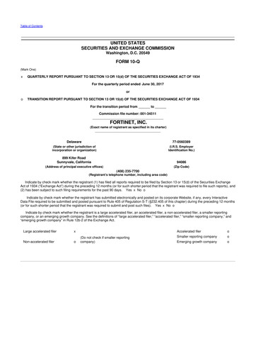 Thumbnail Fortinet 10-Q Quarterly Report FY2017 