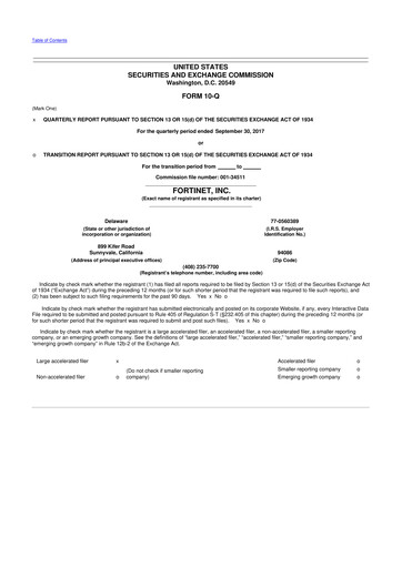 Thumbnail Fortinet 10-Q Quarterly Report FY2017 