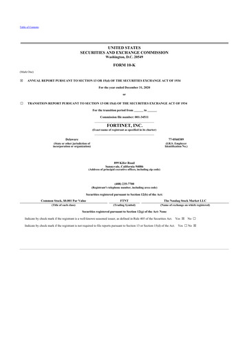 Thumbnail Fortinet 10-K Annual Report 2020