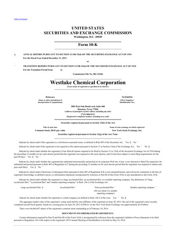 Thumbnail Westlake Corporation
 10-K Annual Report 2013