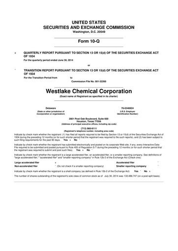 Thumbnail Westlake Corporation
 10-Q Quarterly Report FY2014 