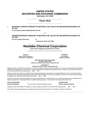 Thumbnail Westlake Corporation
 10-Q Quarterly Report FY2016 