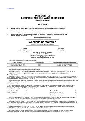 Thumbnail Westlake Corporation
 10-K Annual Report 2025