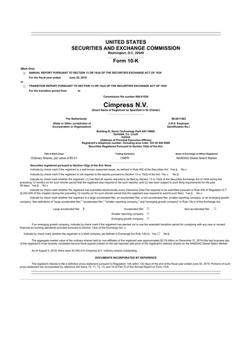 Thumbnail Cimpress 10-K Annual Report 2019