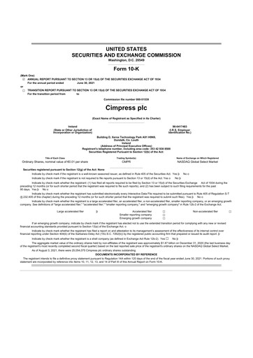 Thumbnail Cimpress 10-K Annual Report 2021