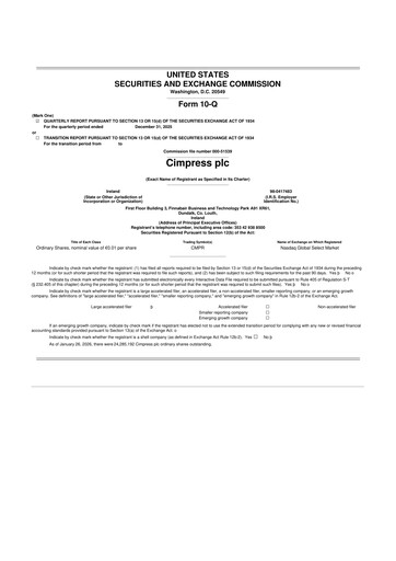 Thumbnail Cimpress 10-Q Quarterly Report FY2026 