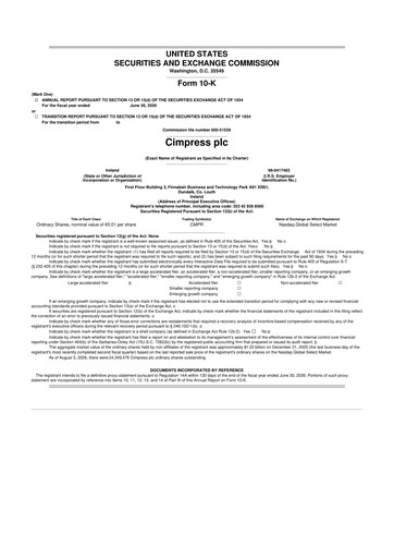 Miniature Cimpress 10-K Rapport annuel 2026