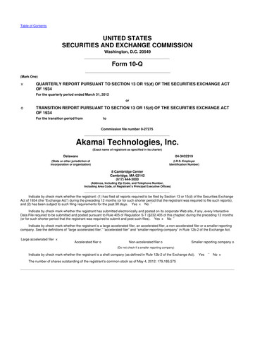 Thumbnail Akamai
 10-Q Quarterly Report FY2012 