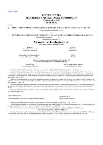 Thumbnail Akamai
 10-K Annual Report 2012