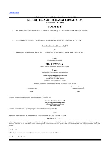 Thumbnail EDAP TMS 20-F Annual Report 