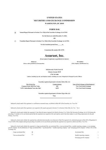 Thumbnail Assurant 10-K Annual Report 2024