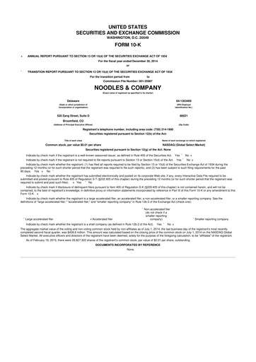 Thumbnail Noodles & Company 10-K Annual Report 