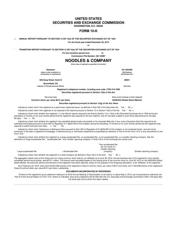 Thumbnail Noodles & Company 10-K Annual Report 