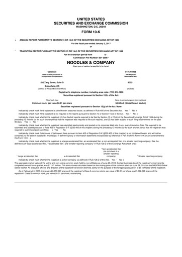 Thumbnail Noodles & Company 10-K Annual Report 