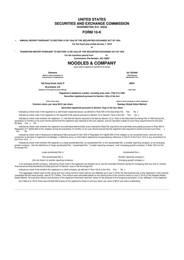 Thumbnail Noodles & Company 10-K Annual Report 