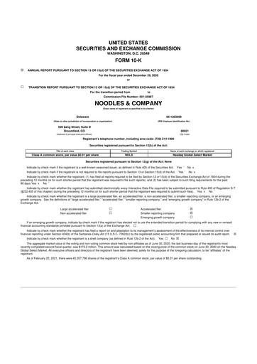 Thumbnail Noodles & Company 10-K Annual Report 