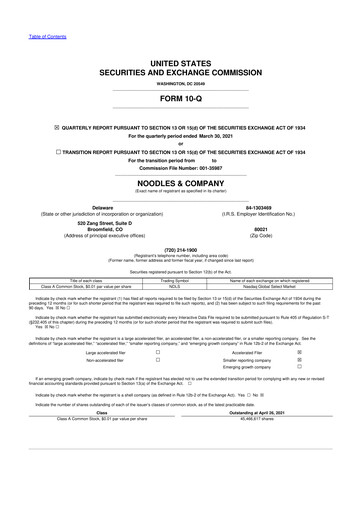 Thumbnail Noodles & Company 10-Q Quarterly Report FY 