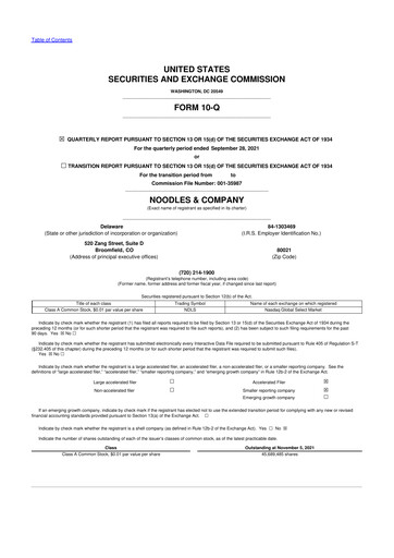 Thumbnail Noodles & Company 10-Q Quarterly Report FY 