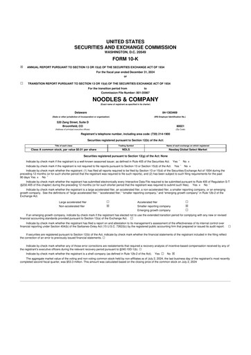 Thumbnail Noodles & Company 10-K Annual Report 