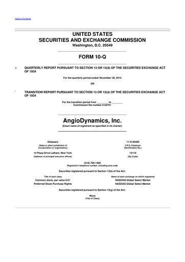 Thumbnail AngioDynamics 10-Q Quarterly Report FY2015 