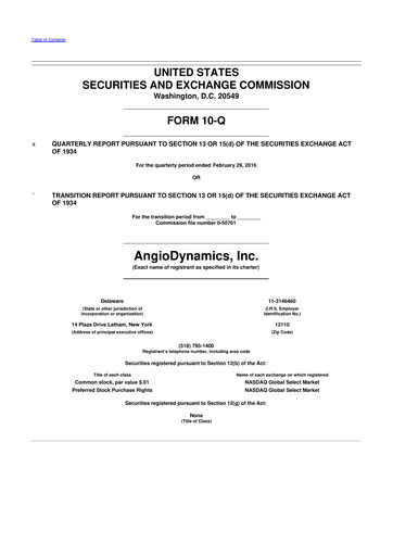 Thumbnail AngioDynamics 10-Q Quarterly Report FY2016 