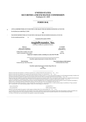 Thumbnail AngioDynamics 10-K Annual Report 2016