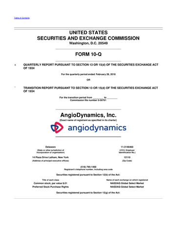 Thumbnail AngioDynamics 10-Q Quarterly Report FY2018 