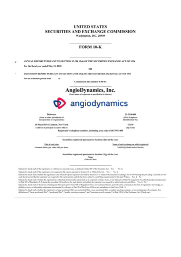 Thumbnail AngioDynamics 10-K Annual Report 2018