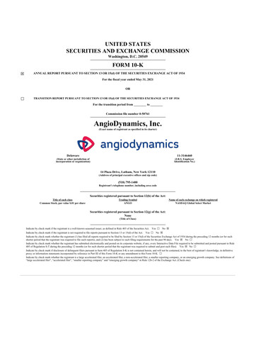 Thumbnail AngioDynamics 10-K Annual Report 2021