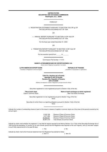 Thumbnail Bladex 20-F Annual Report 
