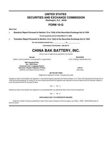 Thumbnail CBAK Energy Technology 10-Q Quarterly Report FY 