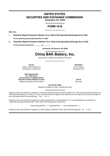 Thumbnail CBAK Energy Technology 10-Q Quarterly Report FY 