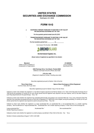 Thumbnail Orchid Island Capital
 10-Q Quarterly Report FY 