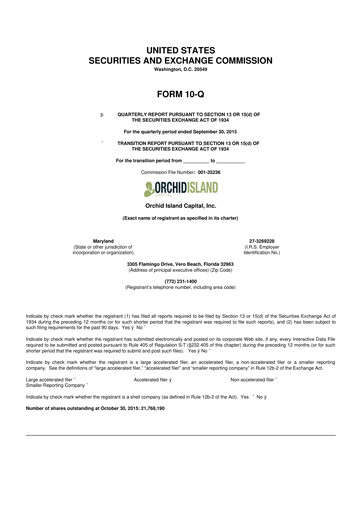 Thumbnail Orchid Island Capital
 10-Q Quarterly Report FY2015 