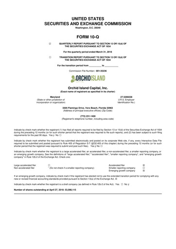 Thumbnail Orchid Island Capital
 10-Q Quarterly Report FY2018 