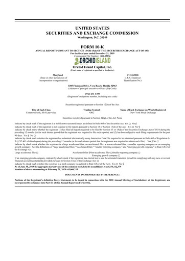 Thumbnail Orchid Island Capital
 10-K Annual Report 2019