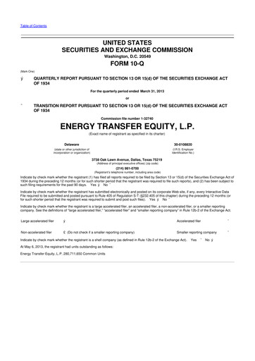 Thumbnail Energy Transfer LP
 10-Q Quarterly Report FY2013 