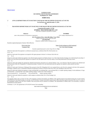 Thumbnail Energy Transfer LP
 10-K Annual Report 2016