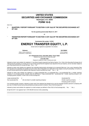 Thumbnail Energy Transfer LP
 10-Q Quarterly Report FY2017 