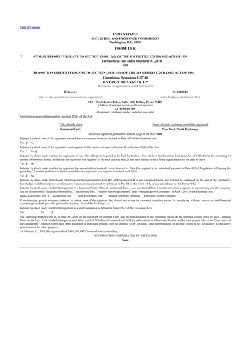 Thumbnail Energy Transfer LP
 10-K Annual Report 2018