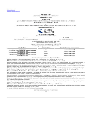 Thumbnail Energy Transfer LP
 10-K Annual Report 2022