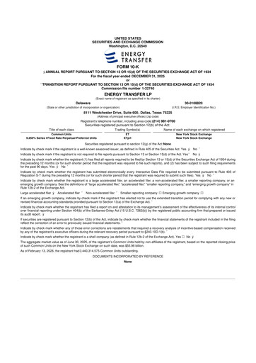 Thumbnail Energy Transfer LP
 10-K Annual Report 2025