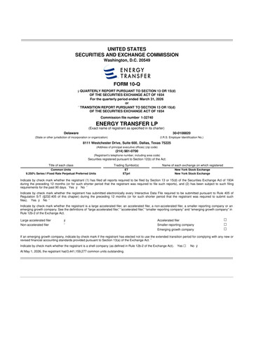 Thumbnail Energy Transfer LP
 10-Q Quarterly Report FY 