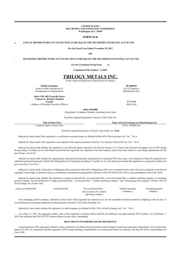 Thumbnail Trilogy Metals
 10-K Annual Report 2017