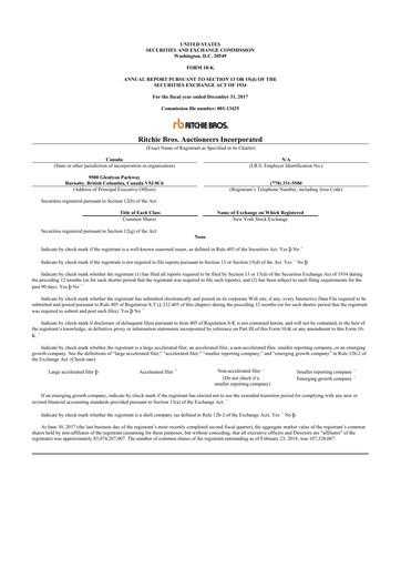 Thumbnail RB Global
 10-K Annual Report 2017