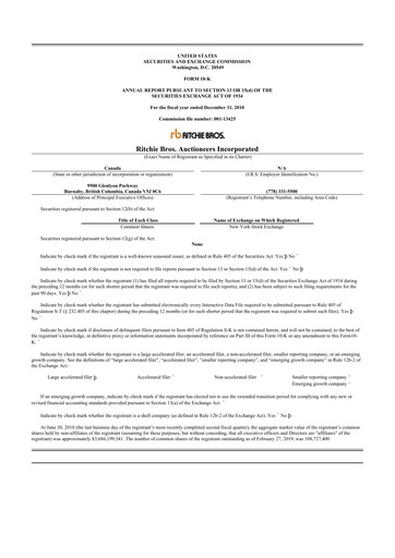 Thumbnail RB Global
 10-K Annual Report 2018